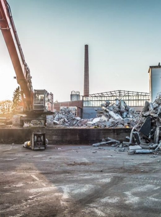 Demolition yard with scraps — Demolishing & Remediation In Heatherbrae, NSW